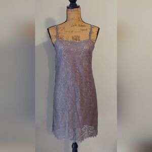 NWT Susana Monaco Lace Mini Dress Sz 4 Pigeon Gray